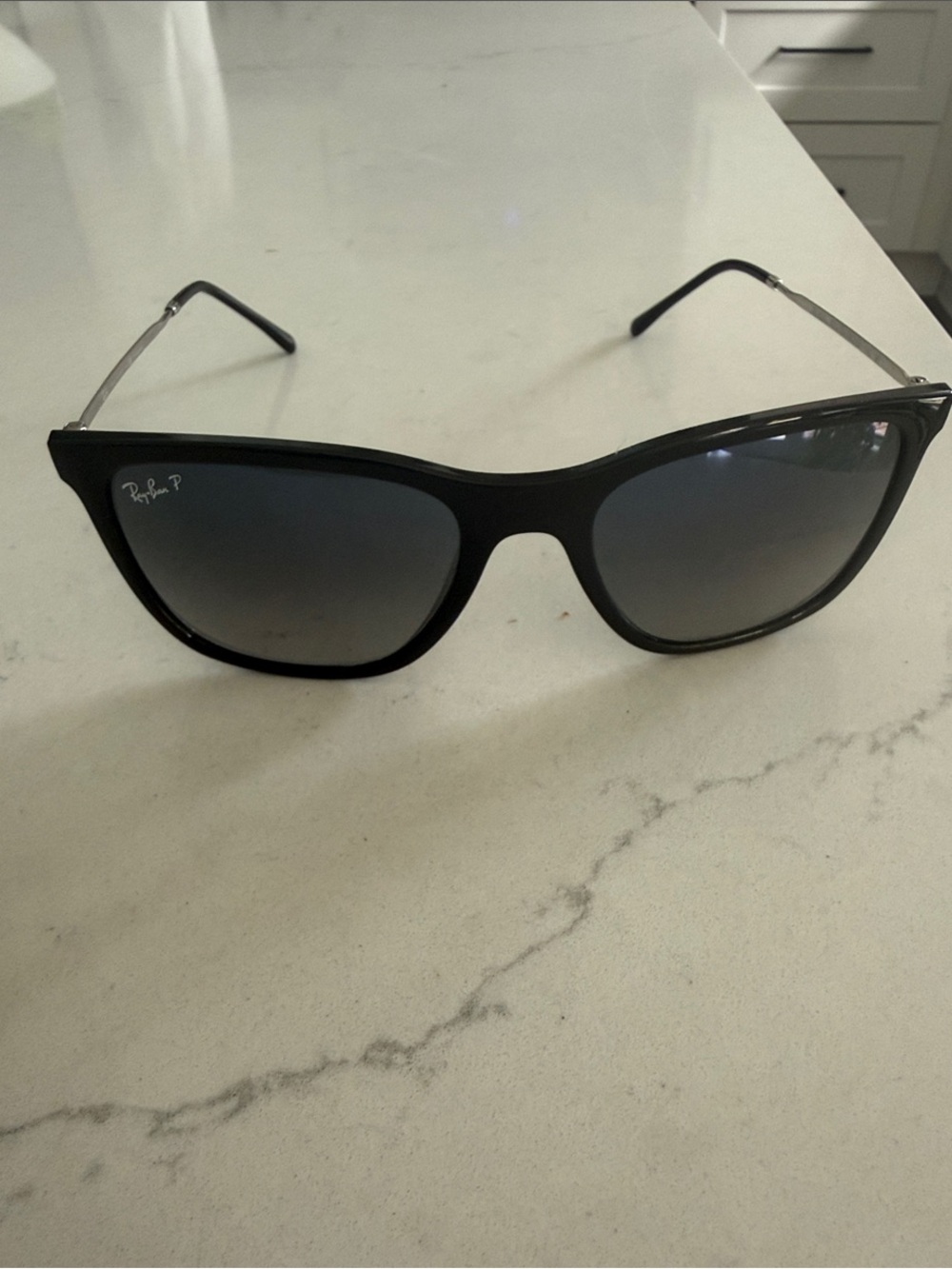 Ray-Ban Black Frame Sunglasses with Gray Gradient Lenses